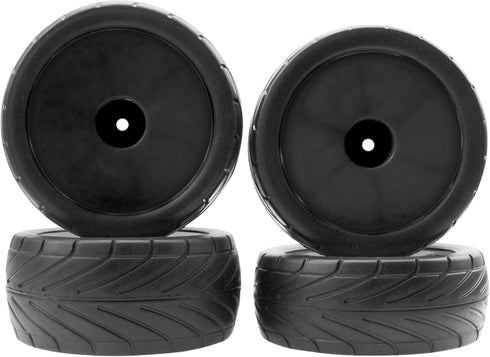 4Pack ShareGoo RC 85mm/3.34" Rubber Tires, Front Rear Tyres, 12mm Hex Wheel Compatible with Redcat HPI HSP Kyosho RC Car