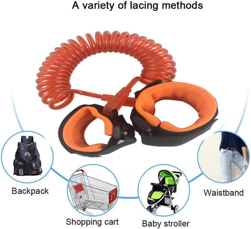 Baby Child Anti-Lost Safety Wrist Link Harness Strap - Walking Hand Belt for Toddlers, Kids (1.5m Orange)