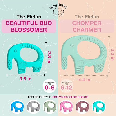 Teething Ring for Babies 0-6 Months - 5X Pain Relief Smart Teether, Cute Infant Chew Toy
