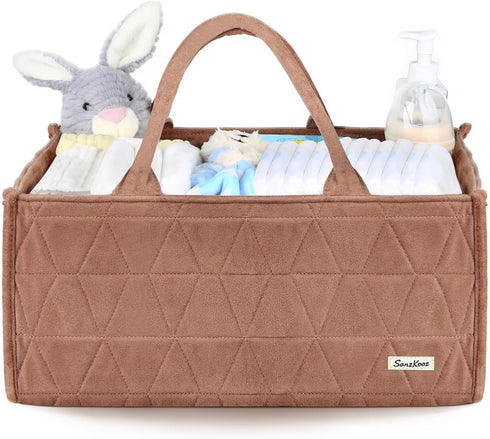 Diaper Caddy Organizer, Quilted Caddy Organizer with Handle, Car Caddy Organizer For