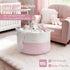 21.7" 21.7" 13.8", INDRESSME XXXLarge Storage Basket with Handle, Pink Laundry Basket for Nursery Stuffed Animal