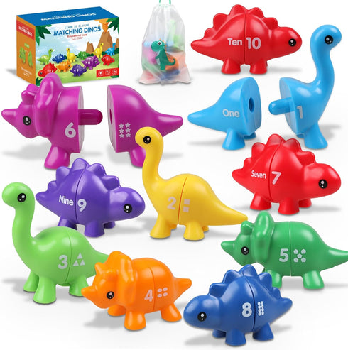 Toddler Dinosaur Montessori Toys for 1-4 Year Olds, Educational Travel Sensory Toys for Boys Girls Birthday Gift