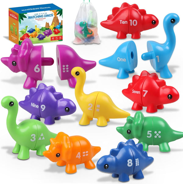Toddler Dinosaur Montessori Toys for 1-4 Year Olds, Educational Travel Sensory Toys for Boys Girls Birthday Gift