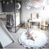 ABREEZE Baby Cotton Play Mat Soft Crawling Mat White Detachable Washable Game Blanket Floor Playmats Kids Infant Child