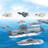 Set deAO Aircraft Carrier Toy Military Submarine Naval Ship Play with Planes Army Toy Battleship for Kids Boys Girls
