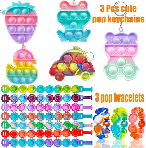 Duccsko 126 Pack 3-5,Pop Party Favors for Kids Fidget Toys, Classroom Prizes, Treasure Box Toys, Pinata Filler, Goodie