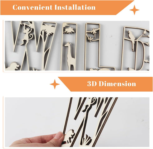 Where The Wild Ones Play Sign Wooden Playroom Wall Decor, Large Wood Wall Art Decoration for Boys Girls Toy Room