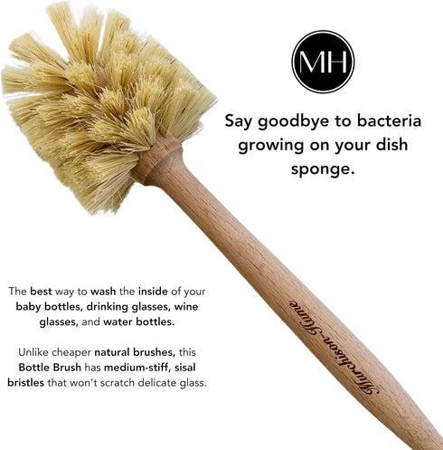 Murchison-Hume Natural Bottle Brush - Eco-Friendly & Biodegradable Bottle Brush with Beechwood Handle and Sisal