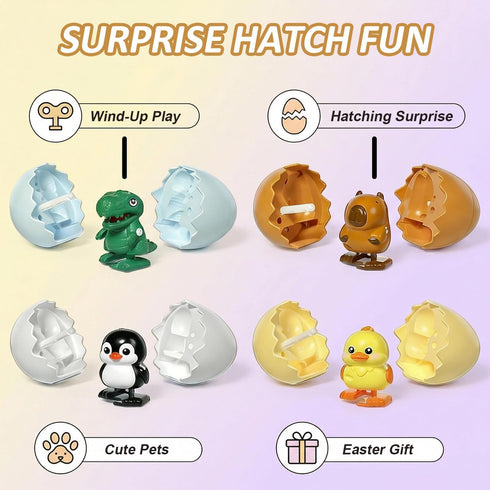 Generic Wind-Up Surprise Eggs, Boom Eggs, Rotate the Egg to Hatch a Walking Animal, Animal Hatching Surprise Egg Toy