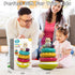 1-3, 6-12 1 Baby Ring Stacker Toy with Lights, Musical Stacking Toys for Toddlers Automatic Rotating Montessori Toys