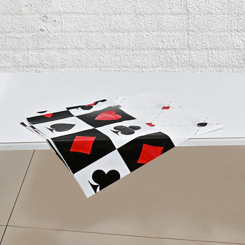 Lecpeting 2 Pcs Casino Tablecloth, Plastic Table Covers 87 x 51 Inches for Poker Birthday Party Supplies