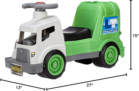 Little Tikes Dirt Diggers Garbage Truck Scoot Ride On - Real Working Horn and Trash Bin for Kids Ages 2-5