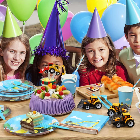 vinfo Set 24 Construction Birthday Party Supplies For Boys - Guests Dump Truck And Tractor Party Decorations, Paper