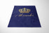 UnoCo Personalized Baby Boy Blanket, Prince Baby Blanket, Prince Crib Bedding, Boy Crib Bedding, Navy Blue, Gold