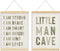 ULEGIE Boy Nursery Decor Posters Framed with Wood Hanger, Little Man Cave Sign