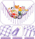 Boho Stuffed Animals Net Hammock, 55 Inch Toy Storage Corner Hanging Net Holder, Purple