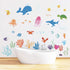 decalmile Under The Sea Dolphin Fish Wall Decals - Vinyl Peel and Stick Kids Room Decor