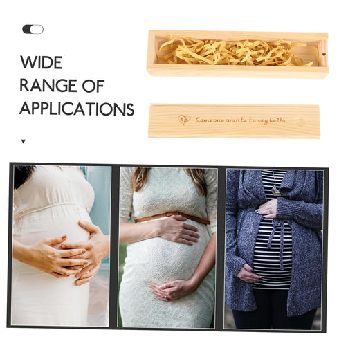 Elegant Wooden Pregnancy Announcement Keepsake Box with Sliding Lid