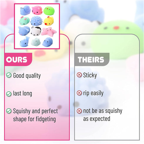 Mr. Pen Squishy Toys, 12 Pack, Squishies for Kids, Stress Relief Toy, Mini Squishes, Small Toys for Kids