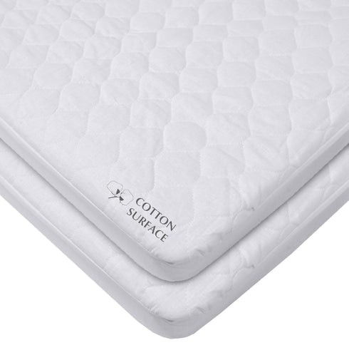 American Baby Company 2 Pack Waterproof Fitted Mini Crib Mattress Protector 38"