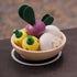 Set PlanToys Wooden Fresh Produce Red Radishes, Garlics and Yellow Bell Peppers | Pretend Play Food for Imaginative