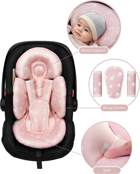 TinlyFinly Newborn Car Seat Insert, Head and Body Support, Reversible Infant Insert Compatible with Baby Carseat