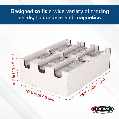 BCW 6 Cell Cargo Card Storage Box, 3x2 Trading Card Storage Box Holds 2100 Standard Cards, Assembly Required