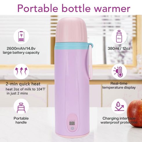 BTSEURY 316 Baby Bottle Warmer, Stainless Steel Portable Milk Warmer, Travel Bottle Warmer, Accurate Temperature
