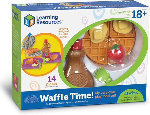 Learning Resources New Sprouts Waffle Time - Breakfast Pretend Play Food Kitchen Toys, Montessori Educational Game