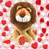 Love Lion Stuffed Animal, King Lion Plush Toy with Heart Shape Mane Tail for Kids Baby Lover Birthday Gift, 13.8“