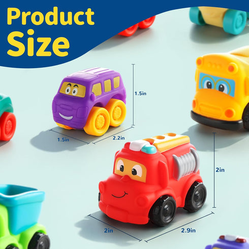 1 Bag)|12 12-18 1-2|First 1 2 3 bessome Soft Rubber Toy Figure Car for Year Old Boy with Playmat (Storage PCS Cartoon