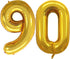 GOER 90 Balloons, 42 Inch Jumbo Foil Helium Balloons for 90th Birthday Party Decorations, Gold (90th Anniversary)