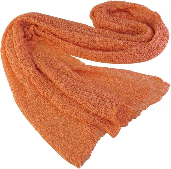 NUOBESTY Newborn Boy Clothes Stretch Wraps, Photography Props Ripple Wrap DIY Photo Prop Swaddle Blanket Orange