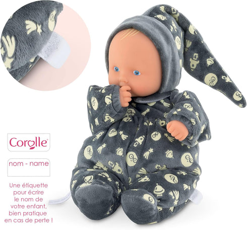Corolle Mon Doudou Babipouce Glow in The Dark Baby Doll - Extra Soft 11" Cuddly Doll with Vanilla Scent, Washable