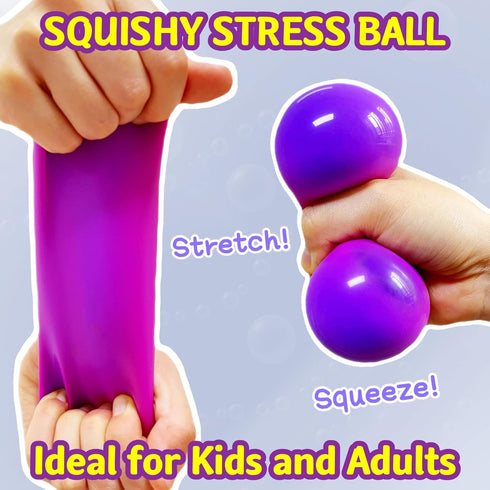 Kawaite (1 Pack) Squishy Dough Ball Fidget Toy Stretchy Stress Balls for Kids and Adults, Cute and Soft Color Changing