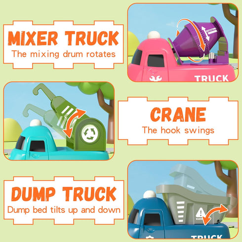 Set Playset 3-5, 3 4 5 Train for Toddlers, Electric Train Toys with Light, Music and Animals, Toddler Magnetic Train