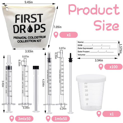 Geiserailie 100 Set 100 1ml /3ml 100 1 1 Colostrum Collector Kit Include Sterile Sealed Breast Milk Collector No Needle