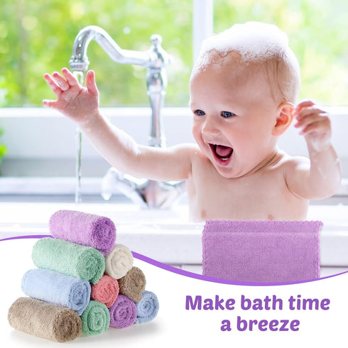 36 Pack 10 10 Inch Baby Washcloths x Microfiber Coral Fleece Baby Towels Bath Face Towel Absorbent Soft Kids Washcloths