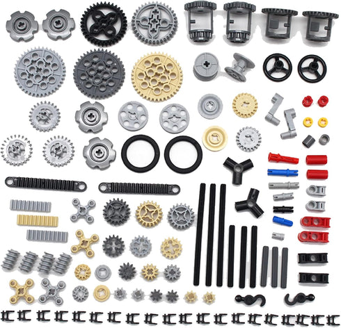 116PCS Gear and Axle Set for Technic Parts, DIY Gears Assortment Pack Compatible with Major Brand Technic Parts