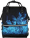 QSMJKLD Blue Flame Diaper Bag with Changing Pad, Pacifier Holder - Multifunction Travel
