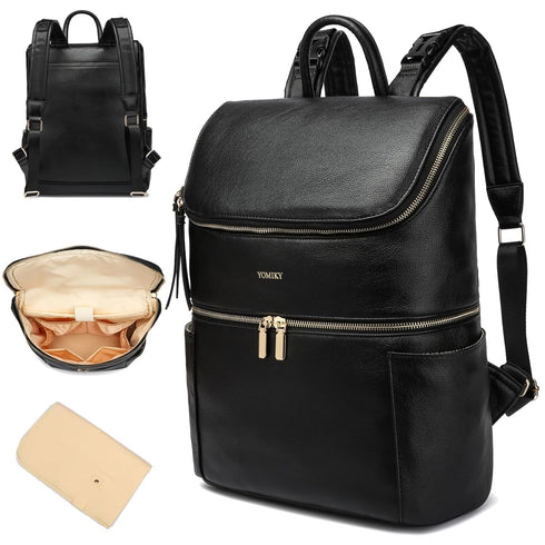Leather Diaper Bag Backpack for Boy Girl Twins, Toddler Diaper Bag with