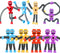 WUCLUD 12PCS Telescopic Suction Cup Robot Toy,pop Tubes,Toys for Kids,Toddler Travel Toys,Toddler Sensory