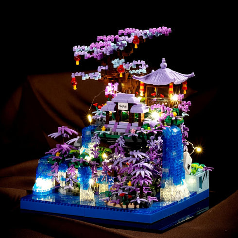 CAXIMSY Set,Building Set Box2500+Pieces Peach Blossom Pond Building Blocks Blocks Gifts for Adults and Kids, Micro