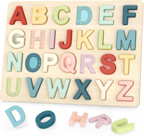 Zeoddler Alphabet Puzzles, ABC Preschool Learning Toys, Wooden Toys for Toddlers, Alphabet