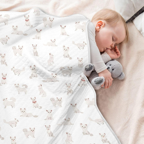 KICPOAY Dogs Cute Chihuahua Baby Swaddle Blanket for Boys and Girls, Muslin Baby Receiving Swaddle Blanket, Soft Cotton