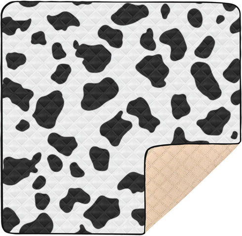 KLUVIO Cow Print Baby Play Mat 50" X 50" Thicken Cushioned Baby Mats