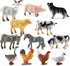smilixin 12 PCS Animals Figures,Mini Farm Animal Figurines,Plastic Farm Animal Figures Set,Animals Learning