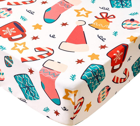 HomGoodz Christmas Crib Sheet for Baby Boys Girls 52 x 28 Inches Gift