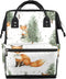 Hsnar Fox Tree Waterproof Diaper Bag Backpack Large Capacity Baby Bag with Stroller