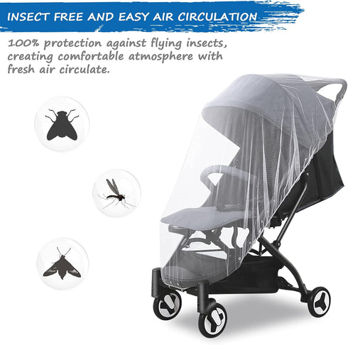 Pack Baby Mosquito Net for Stroller, Reusable Bug Net for Stroller, Playards, N Plays and Portable Mini Crib, Portable